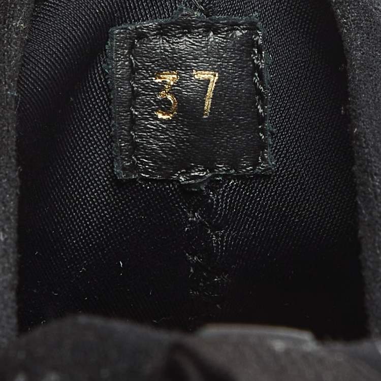 Pre Owned Louis Vuitton Black Monogram Neoprene Run Away Sneakers Size 37
