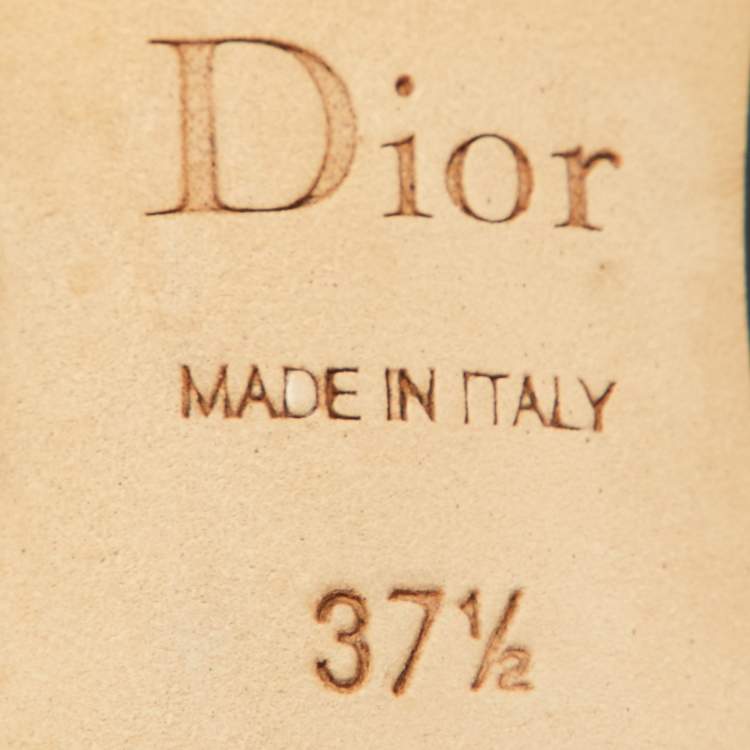 Pre Owned Dior Black Patent Leather Bow Slip On Loafer Pumps Size 37.5