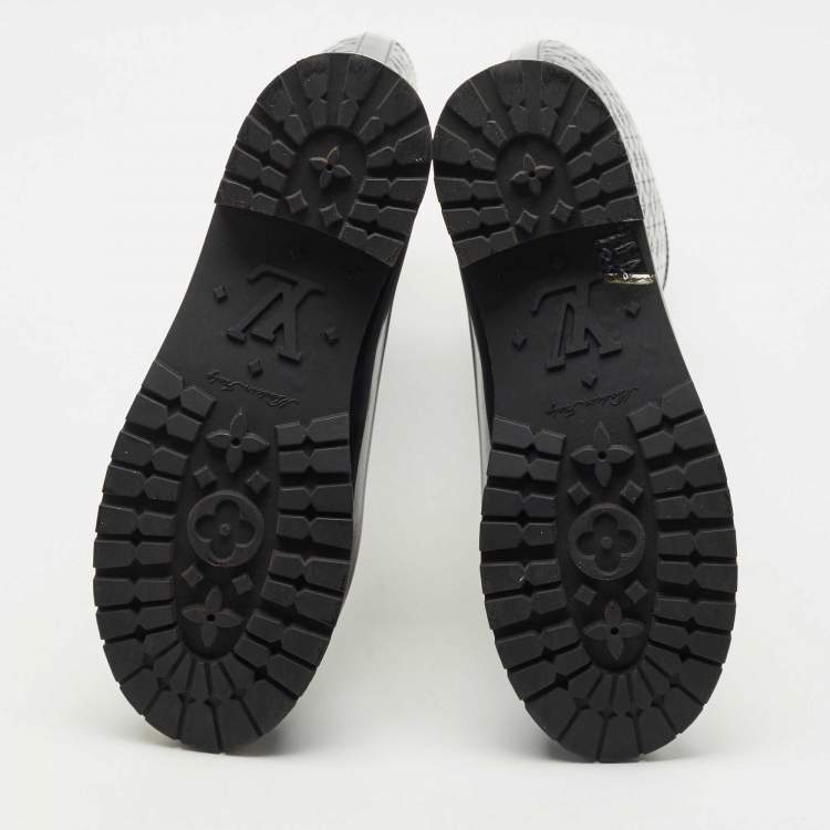 Pre Owned Louis Vuitton Black Monogram Rubber Splash Rain Boots Size 40