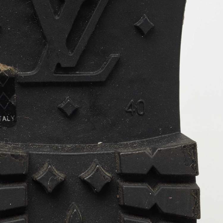 Pre Owned Louis Vuitton Black Monogram Rubber Splash Rain Boots Size 40