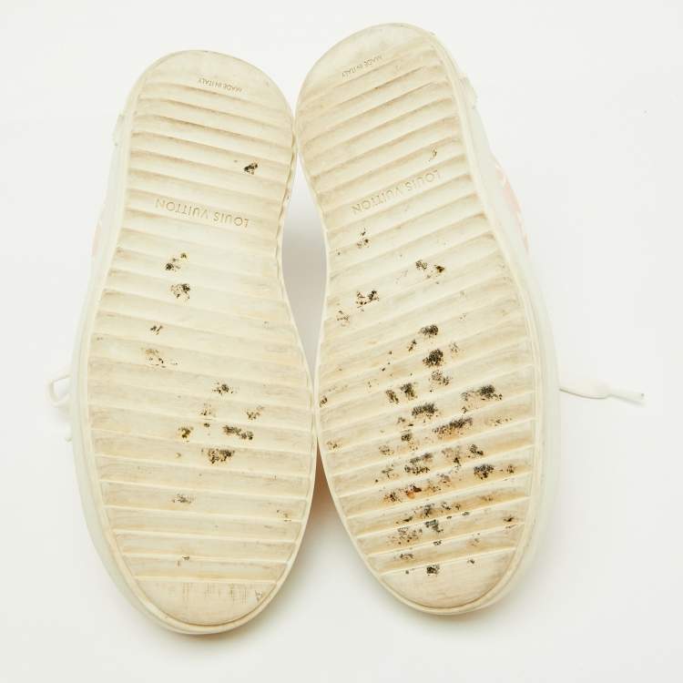 Pre Owned Louis Vuitton Pink Monogram Giant Canvas Time Out Sneakers Size 35.5