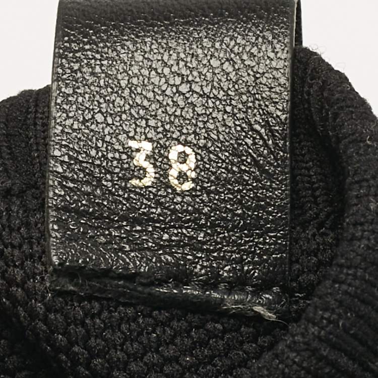 Pre Owned Louis Vuitton Black Knit Fabric Run 55 Sneakers Size 38