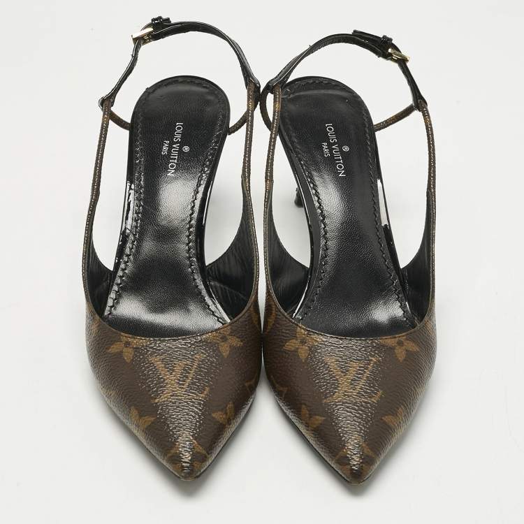 Pre Owned Louis Vuitton Monogram Canvas Cherie Slingback Pumps Size 35