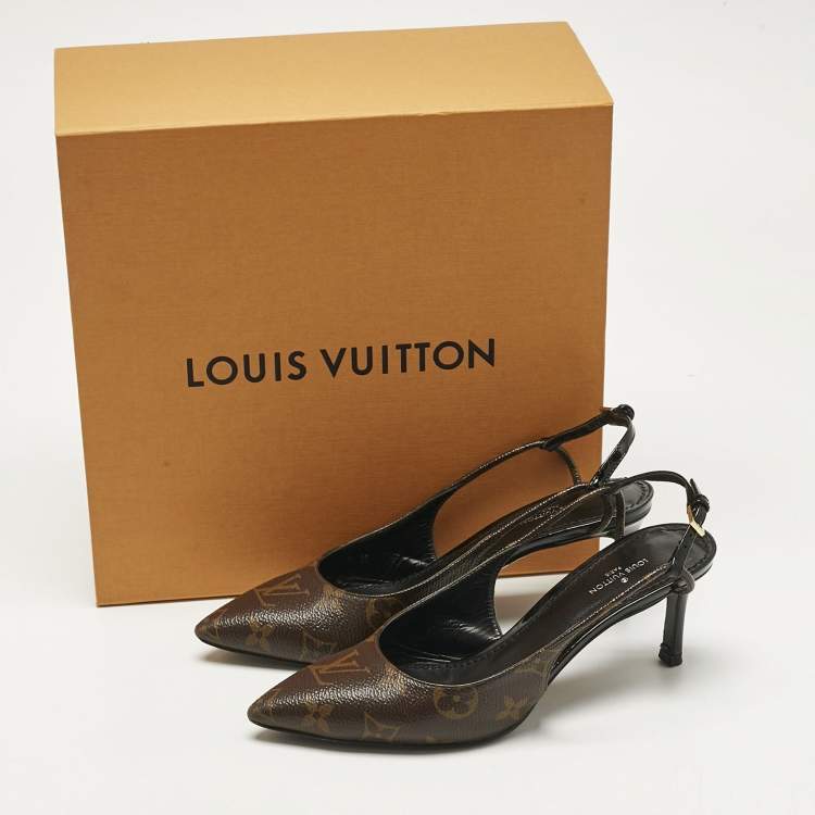 Pre Owned Louis Vuitton Monogram Canvas Cherie Slingback Pumps Size 35