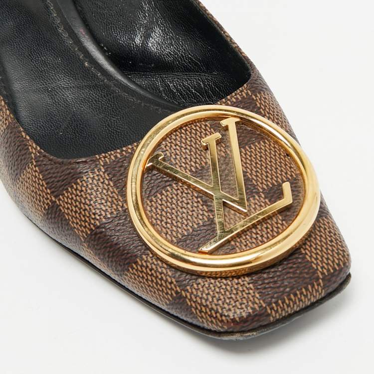 Pre Owned Louis Vuitton Damier Ebene Canvas Madeleine Slingback Pumps Size 41