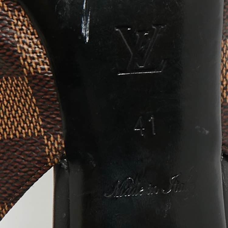 Pre Owned Louis Vuitton Damier Ebene Canvas Madeleine Slingback Pumps Size 41