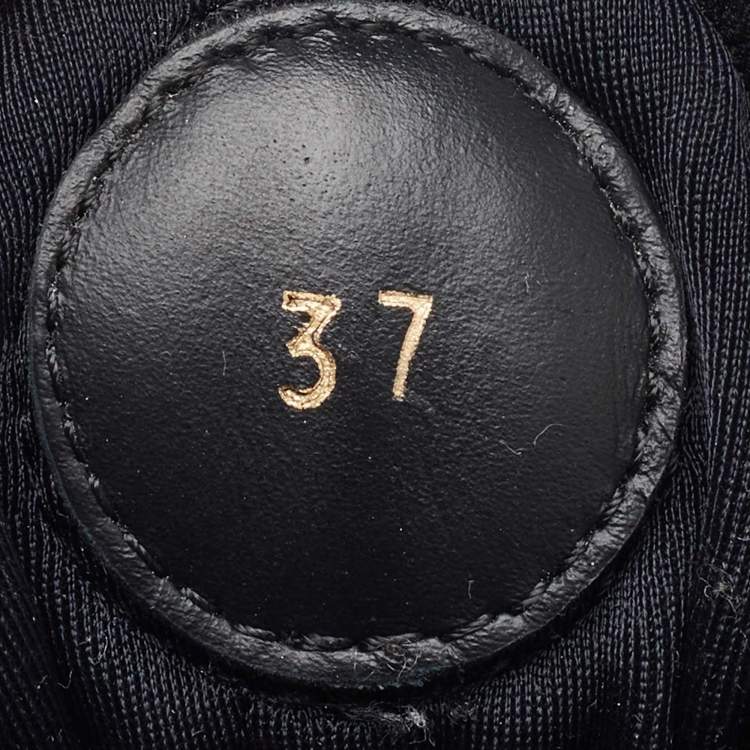 Pre Owned Louis Vuitton Black Neoprene, Mesh and Suede Run Away Sneakers Size 37
