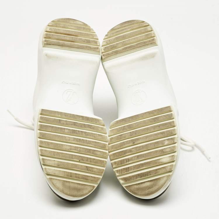 Pre Owned Louis Vuitton White Mesh and Monogram Canvas Archlight Sneakers Size 37