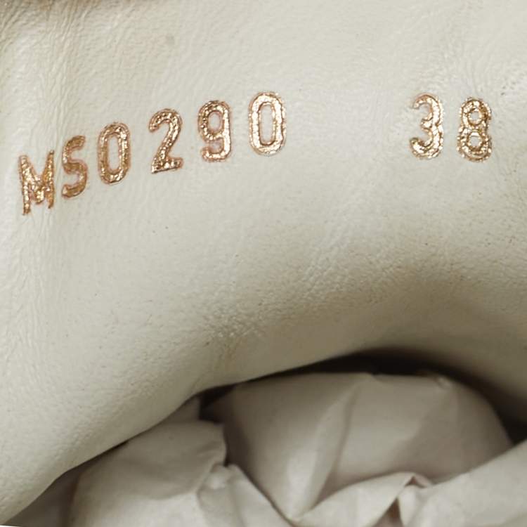 Pre Owned Louis Vuitton White/Brown Monogram Canvas and Leather Frontrow Low-Top Sneakers Size 38
