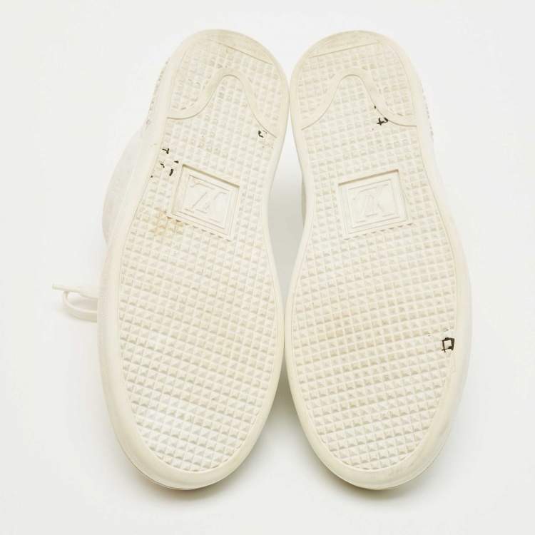 Pre Owned Louis Vuitton White Leather Frontrow Low Top Sneakers Size 37.5
