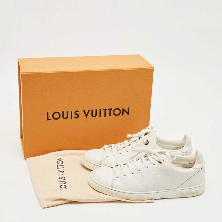 Pre Owned Louis Vuitton White Leather Frontrow Low Top Sneakers Size 37.5