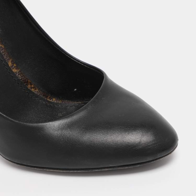 Pre Owned Louis Vuitton Black Leather Pumps Size 37.5
