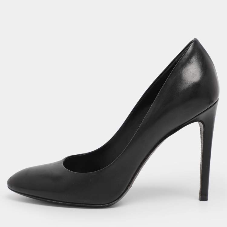 Pre Owned Louis Vuitton Black Leather Pumps Size 37.5