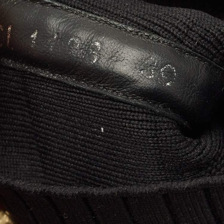Pre Owned Louis Vuitton Black Knit Fabric Archlight Sock High Top Sneaker Boots Size 39