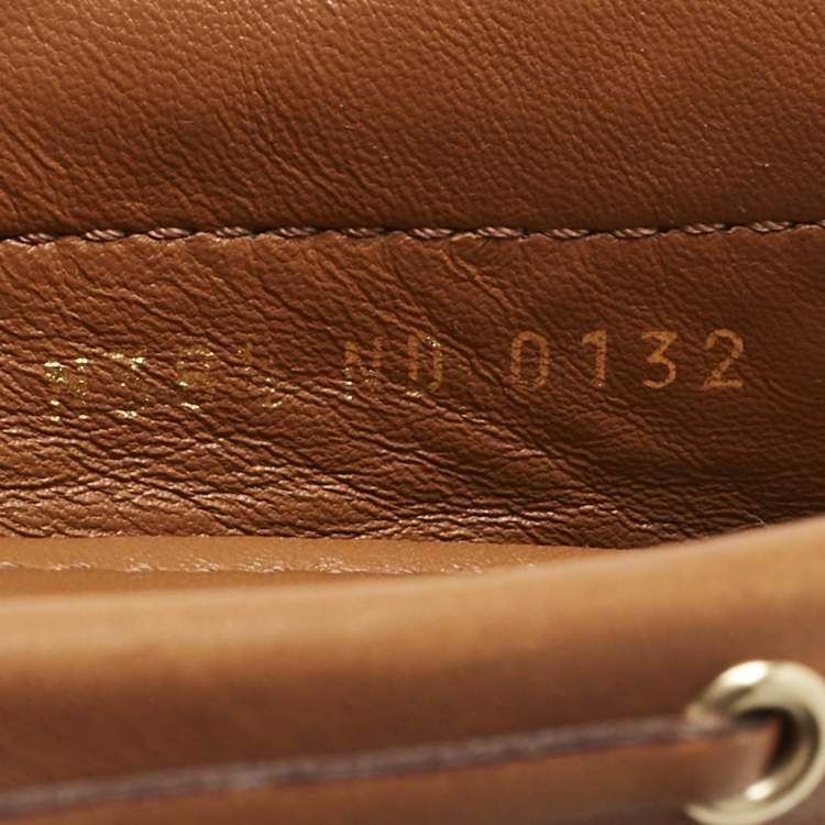 Pre Owned Louis Vuitton Brown Monogram Empreinte  Leather Gloria Loafers Size 38.5