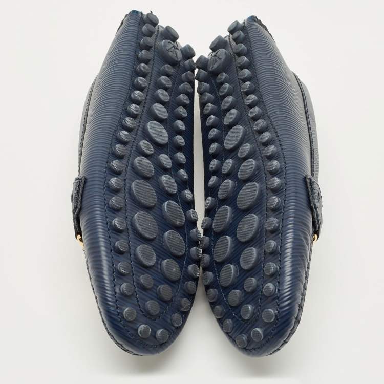 Pre Owned Louis Vuitton Blue Epi Leather Oxford Loafers Size 38