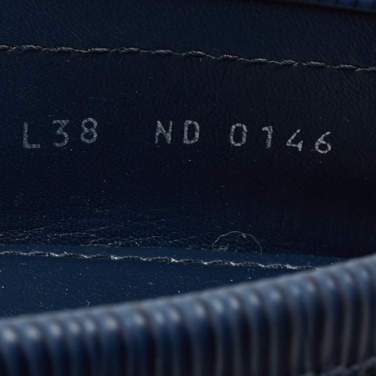 Pre Owned Louis Vuitton Blue Epi Leather Oxford Loafers Size 38