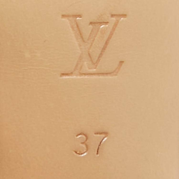 Pre Owned Louis Vuitton Black Monogram Denim Mules Size 37