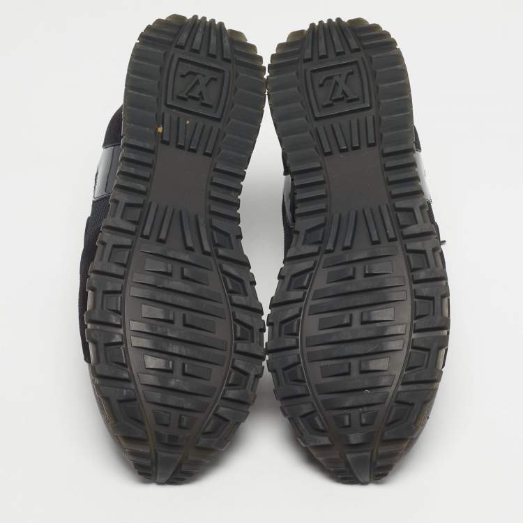 Pre Owned Louis Vuitton Black/Brown Mesh and Monogram Canvas Run Away Sneakers Size 40
