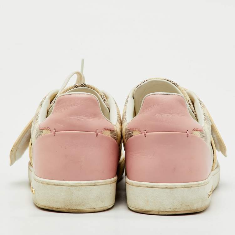 Pre Owned Louis Vuitton Damier Azur Summer Trunks Frontrow Sneakers Size 38.5