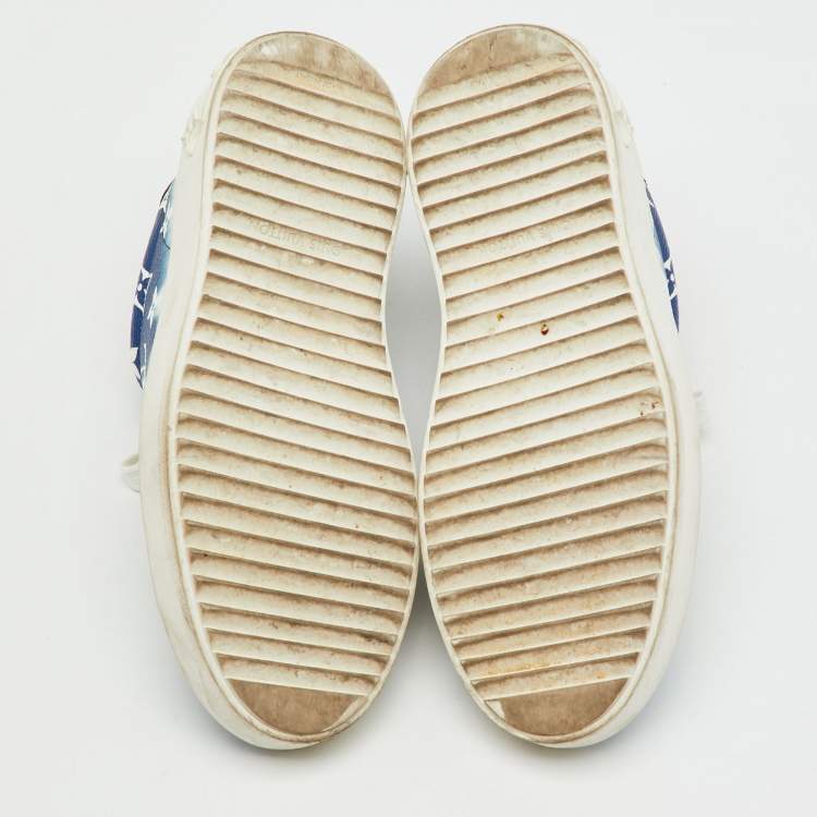 Pre Owned Louis Vuitton Blue Monogram Canvas Escale Time Out Sneakers Size 39