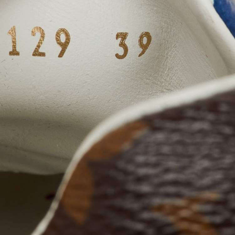 Pre Owned Louis Vuitton Blue Monogram Canvas Escale Time Out Sneakers Size 39