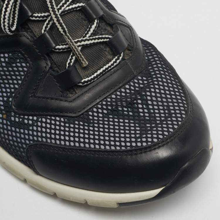 Pre Owned Louis Vuitton Black Leather and Mesh Aftergame Low Top Sneakers Size 36