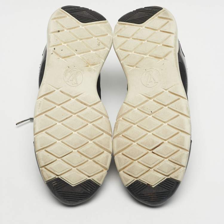 Pre Owned Louis Vuitton Black Leather and Mesh Aftergame Low Top Sneakers Size 36