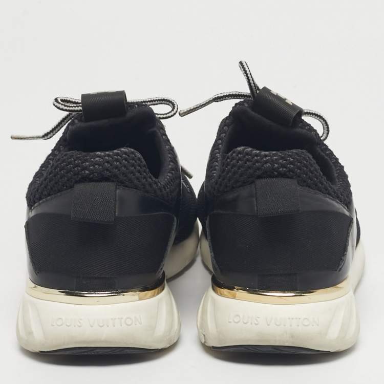 Pre Owned Louis Vuitton Black Leather and Mesh Aftergame Low Top Sneakers Size 36