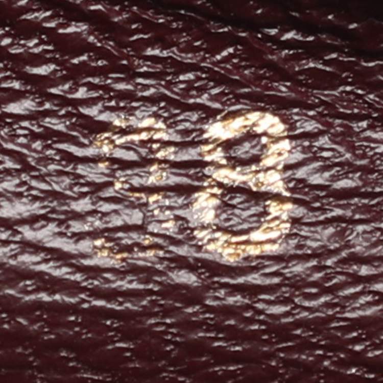 Pre Owned Louis Vuitton Burgundy Patent Leather Debbie Bow Ballet Flats Size 38