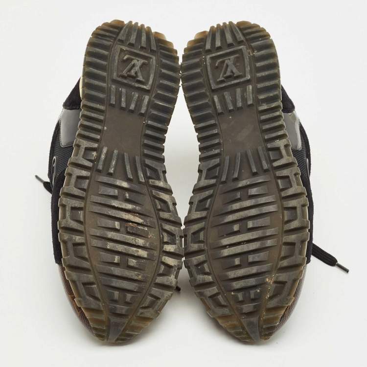 Pre Owned Louis Vuitton Black Canvas and Mesh Run Away Low Top Sneakers Size 36