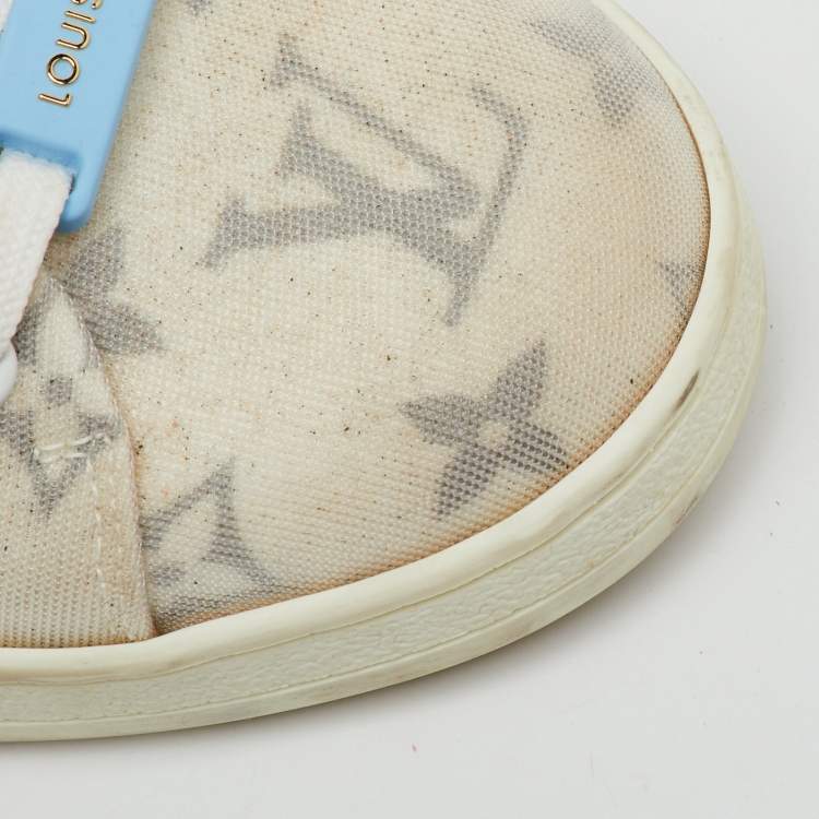 مملوكة مسبقًا Louis Vuitton White/Blue Monogram Technical Mesh Frontrow Sneakers Size 39