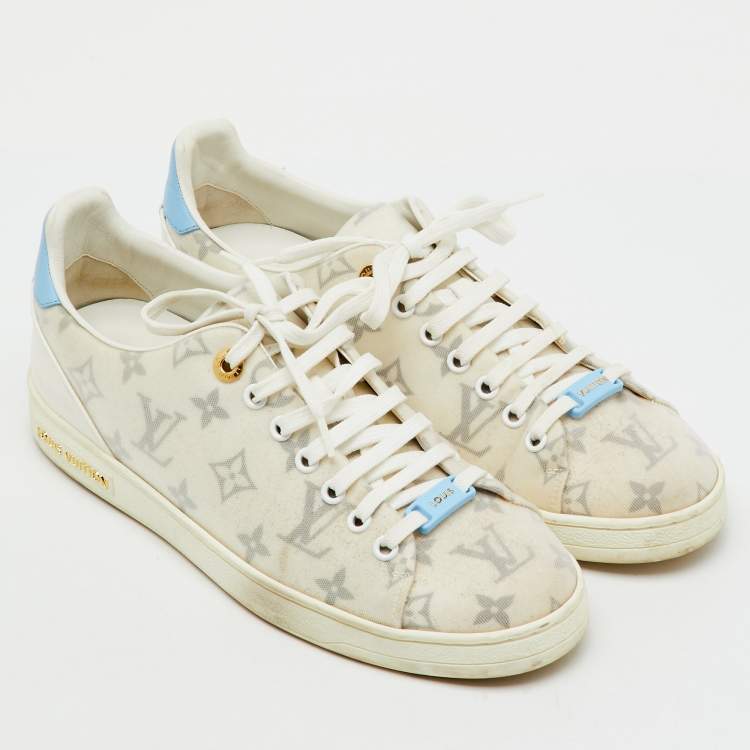 مملوكة مسبقًا Louis Vuitton White/Blue Monogram Technical Mesh Frontrow Sneakers Size 39