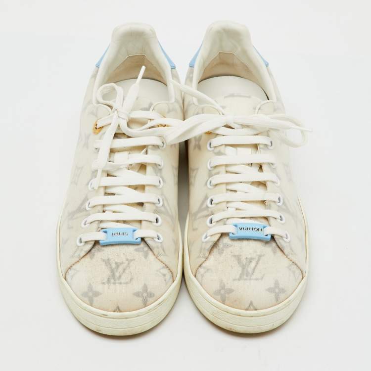 مملوكة مسبقًا Louis Vuitton White/Blue Monogram Technical Mesh Frontrow Sneakers Size 39