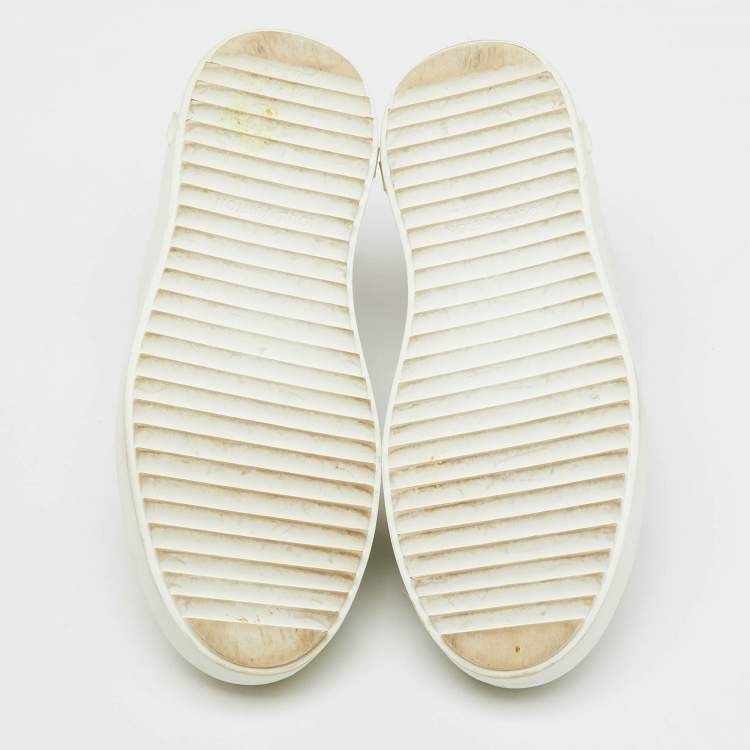 Pre Owned Louis Vuitton White Monogram Leather Time Out Sneakers Size 39