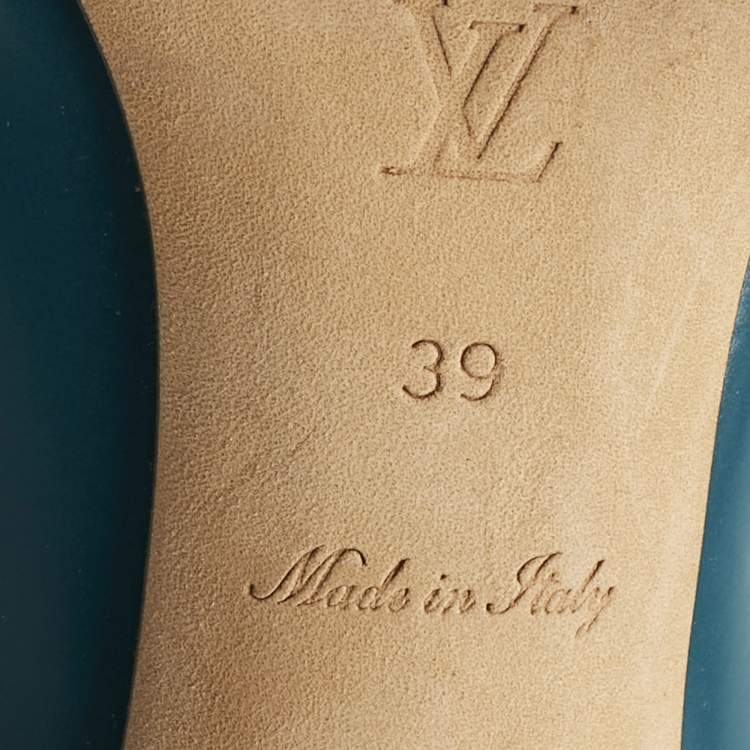 Pre Owned Louis Vuitton Blue Leather Eyeline Pointed Toe Pumps Size 39