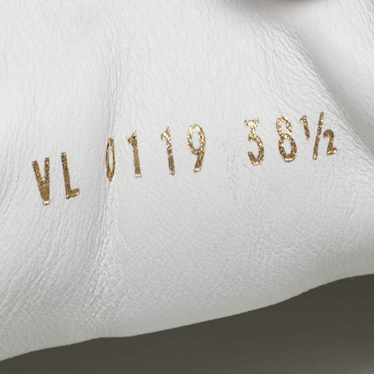 Pre Owned Louis Vuitton White/Brown Monogram Canvas And Leather Runaway Lace Up Sneakers Size 38.5
