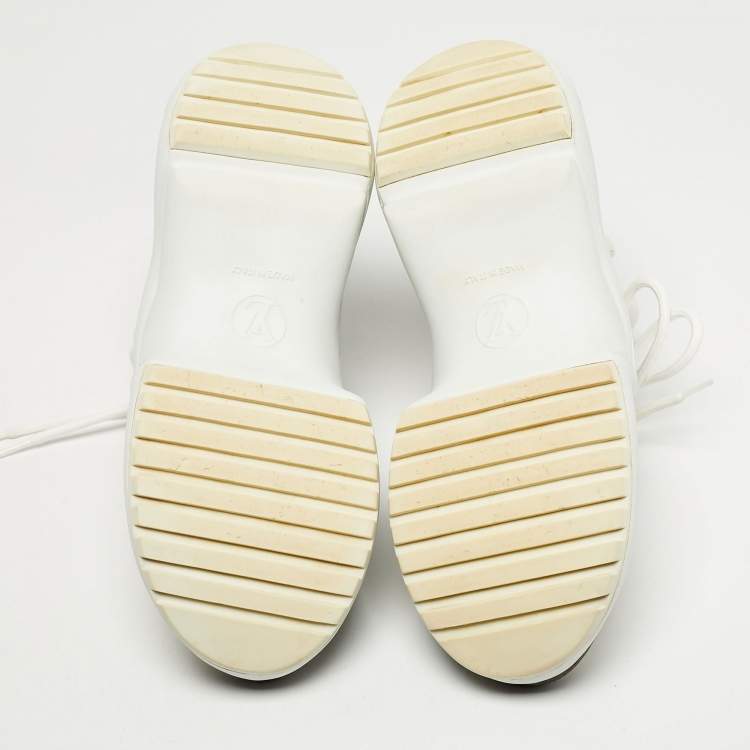Pre Owned Louis Vuitton White Mesh and Monogram Canvas Archlight Sneakers Size 37