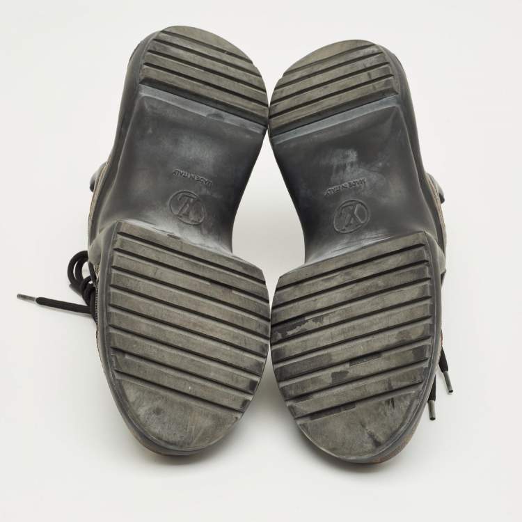 Pre Owned Louis Vuitton Black Mesh and Monogram Canvas Archlight Sneakers Size 39