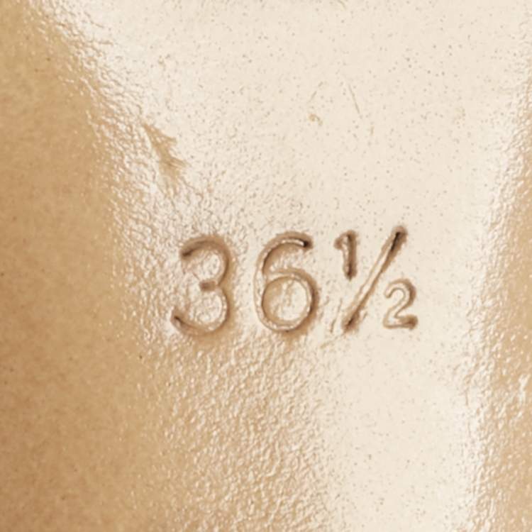 Pre Owned Louis Vuitton Beige Patent Leather Logo Slingback Sandals Size 36.5