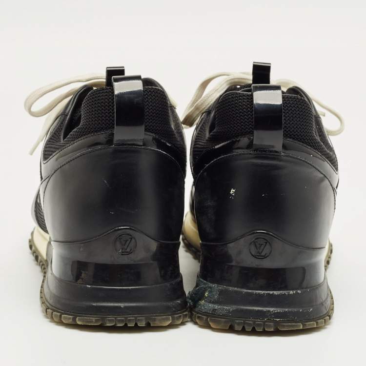 Pre Owned Louis Vuitton Black Leather and Mesh Run Away Sneakers Size 39.5