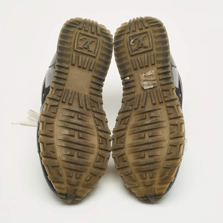 Pre Owned Louis Vuitton Black Leather and Mesh Run Away Sneakers Size 39.5