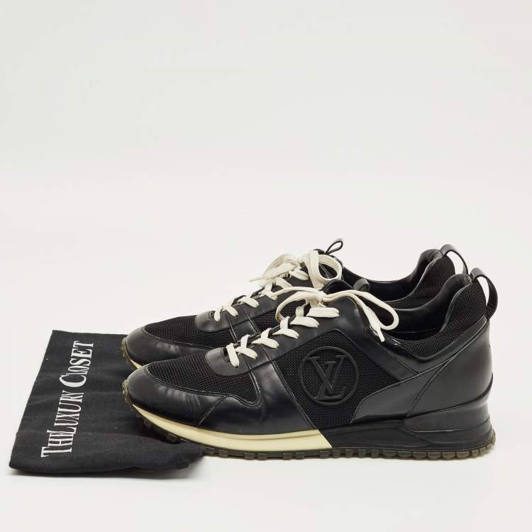 Pre Owned Louis Vuitton Black Leather and Mesh Run Away Sneakers Size 39.5