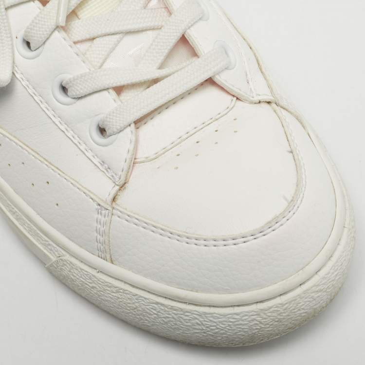 Pre Owned Louis Vuitton White/Pink Leather Charlie Low Top Sneakers Size 37