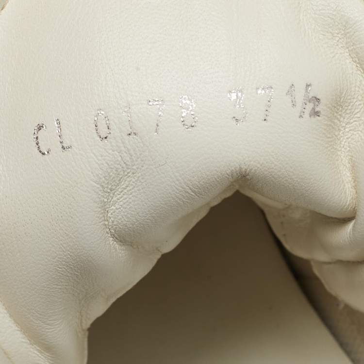 Pre Owned Louis Vuitton White/Brown Monogram Canvas and Mesh Archlight Lace Up Sneakers Size 37.5