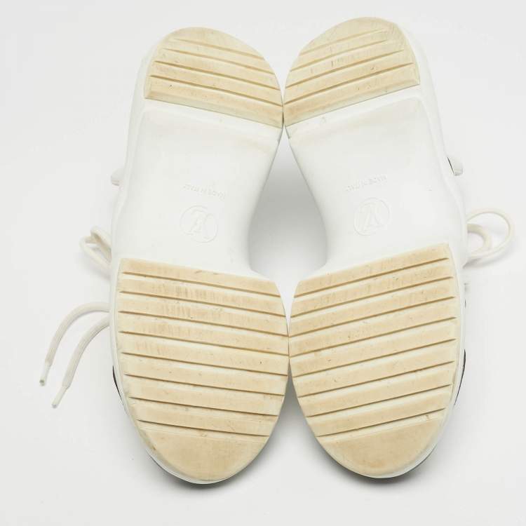 Pre Owned Louis Vuitton White/Brown Monogram Canvas and Mesh Archlight Lace Up Sneakers Size 37.5