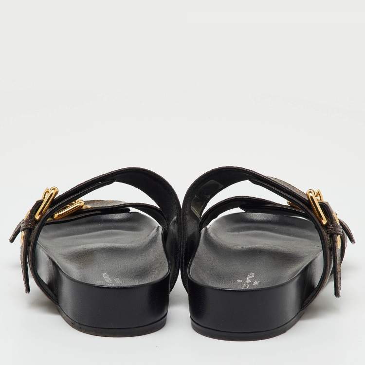 Pre Owned Louis Vuitton Monogram Canvas Bom Dia Flat Sandals Size 36
