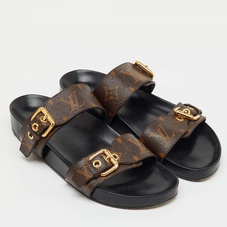 Pre Owned Louis Vuitton Monogram Canvas Bom Dia Flat Sandals Size 36