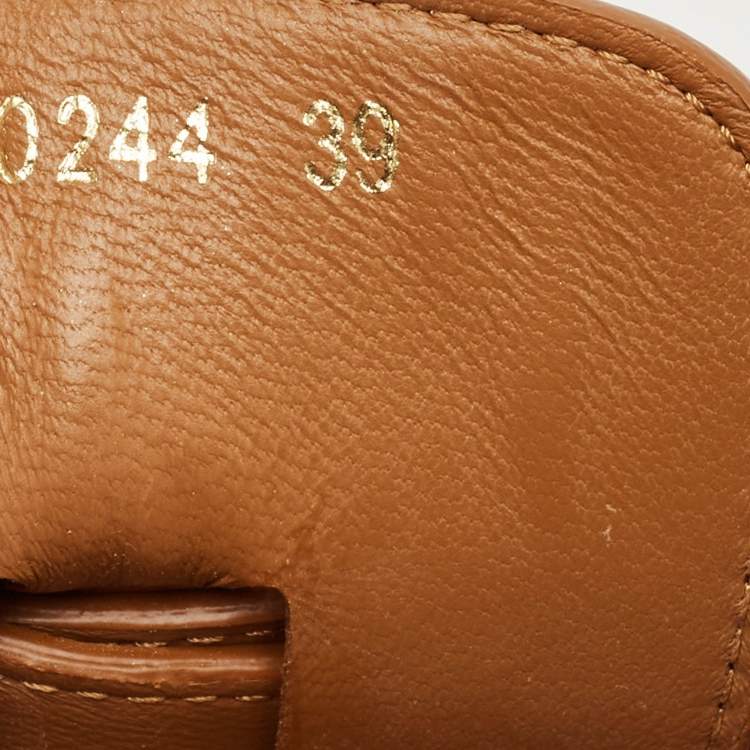 Pre Owned Louis Vuitton Tan Leather Maya Platform Sandals Size 39