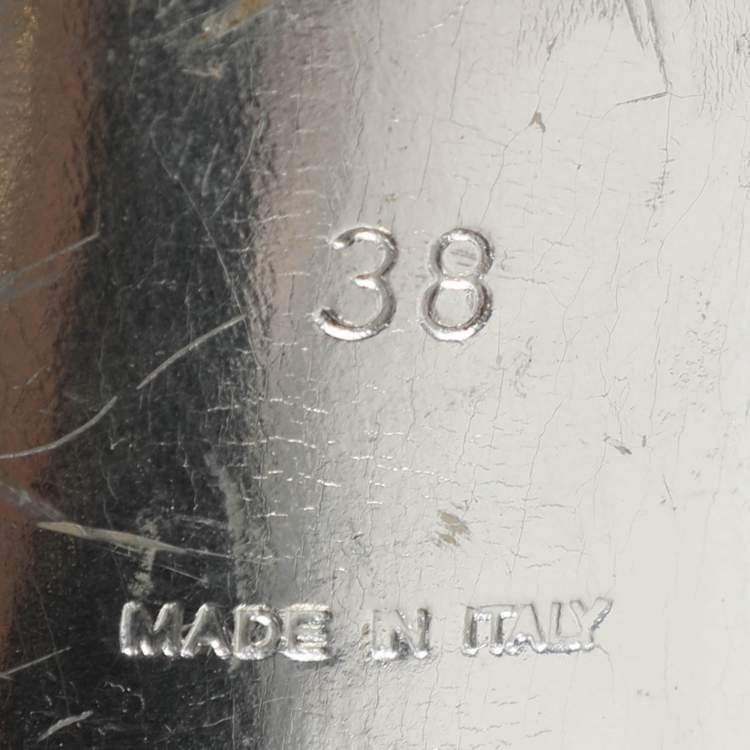 Pre Owned Louis Vuitton Navy Blue Python Leather Slingback Sandals Size 38